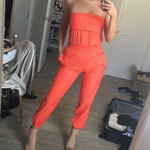 Bebe orange-coral jumpsuit